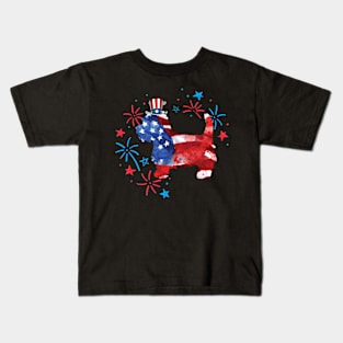 Westie  Uncle Sam Hat 4Th Of July Kids T-Shirt